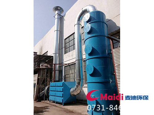 活性炭吸附與噴淋塔 活性炭吸附與噴淋塔